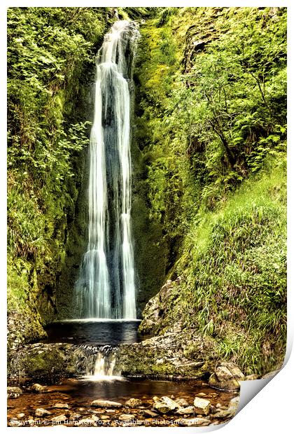 Glenevin waterfall, Donegal, Ireland Print by jim Hamilton