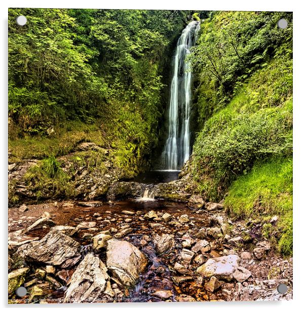 Glenevin waterfall, Donegal, Ireland Acrylic by jim Hamilton
