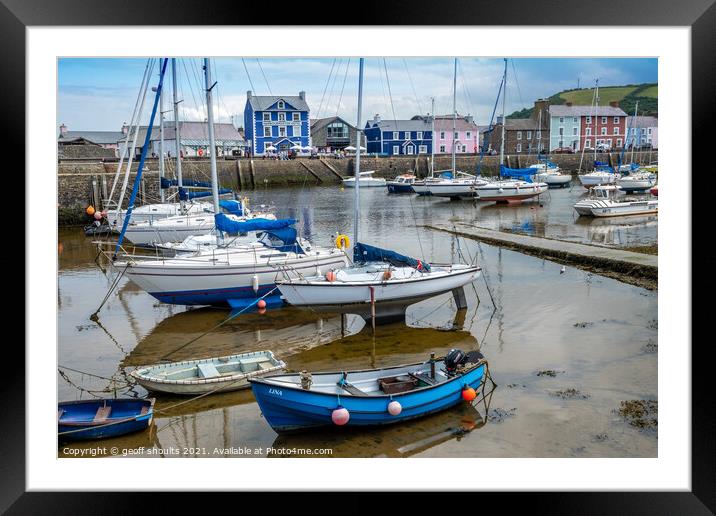 Aberaeron Harbour Framed Mounted Print by geoff shoults