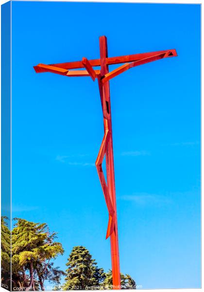 High Cross Robert Schad Basilica of Lady of Rosary Fatima Portug Canvas Print by William Perry