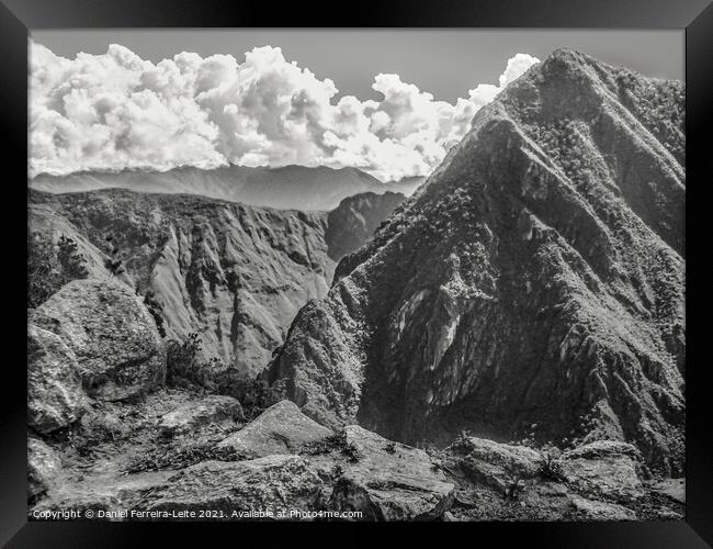 Big Mountain View from Machu Picchu City Framed Print by Daniel Ferreira-Leite
