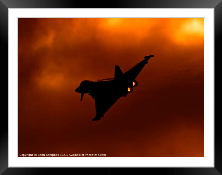 RAF Typhoon Igniting The Sky Framed Mounted Print by Keith Campbell