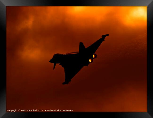 RAF Typhoon Igniting The Sky Framed Print by Keith Campbell