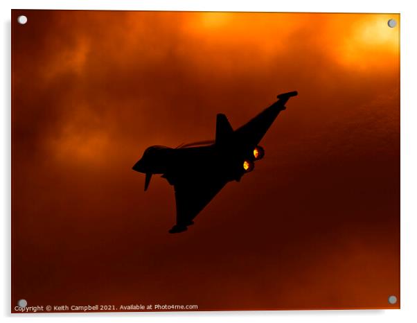 RAF Typhoon Igniting The Sky Acrylic by Keith Campbell
