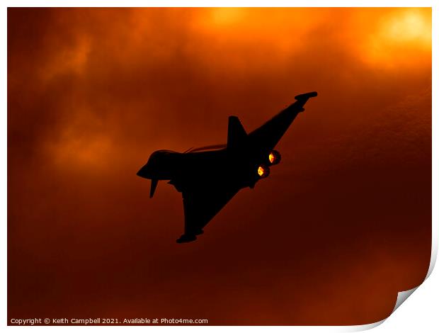 RAF Typhoon Igniting The Sky Print by Keith Campbell