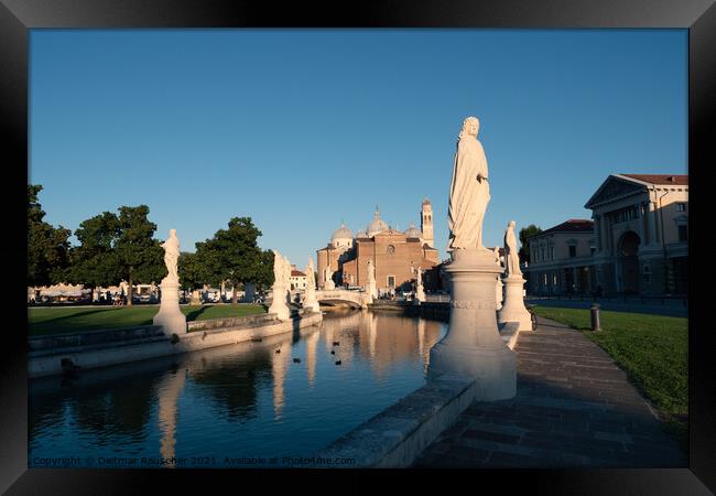 Prato della Valle Square in the Evening in Padua, Italy  Framed Print by Dietmar Rauscher