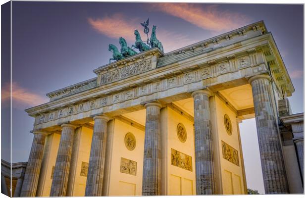 Famous Brandenburg Gate in Berlin called Brandenburger Tor Canvas Print by Erik Lattwein