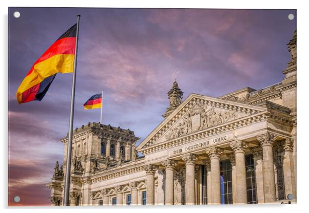 Federal Government Office - German Bundestag Reichtagsgebaeude i Acrylic by Erik Lattwein