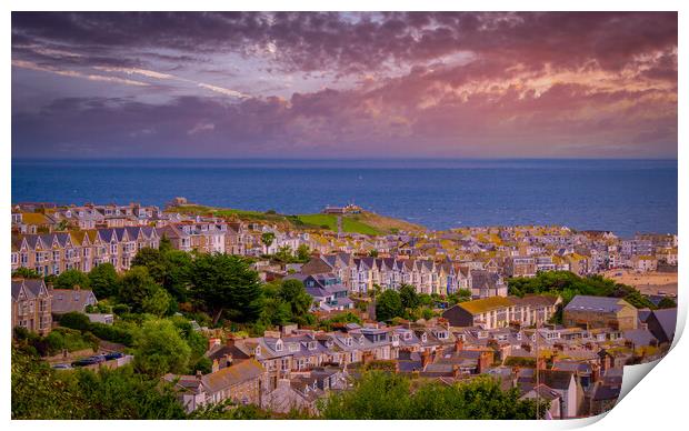 The houses of St Ives in Cornwall England Print by Erik Lattwein