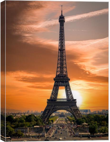 The beautiful and amazing Eiffel Tower in Paris Canvas Print by Erik Lattwein
