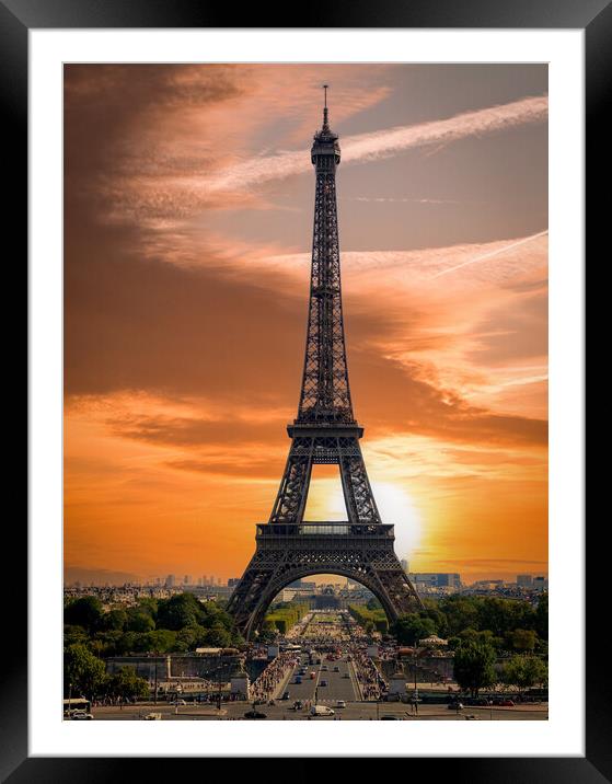 The beautiful and amazing Eiffel Tower in Paris Framed Mounted Print by Erik Lattwein
