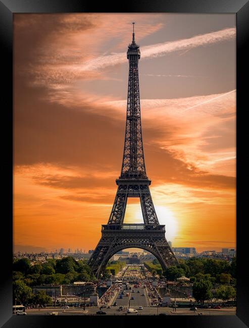 The beautiful and amazing Eiffel Tower in Paris Framed Print by Erik Lattwein