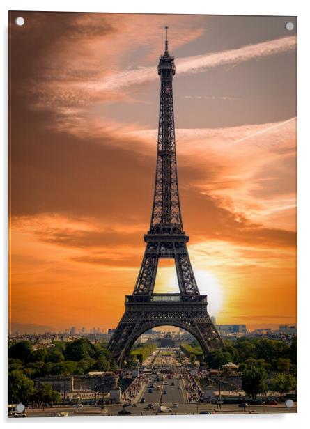 The beautiful and amazing Eiffel Tower in Paris Acrylic by Erik Lattwein
