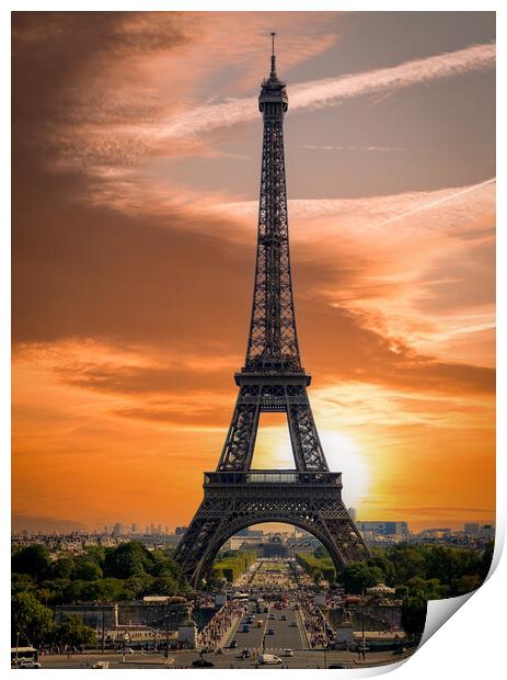 The beautiful and amazing Eiffel Tower in Paris Print by Erik Lattwein