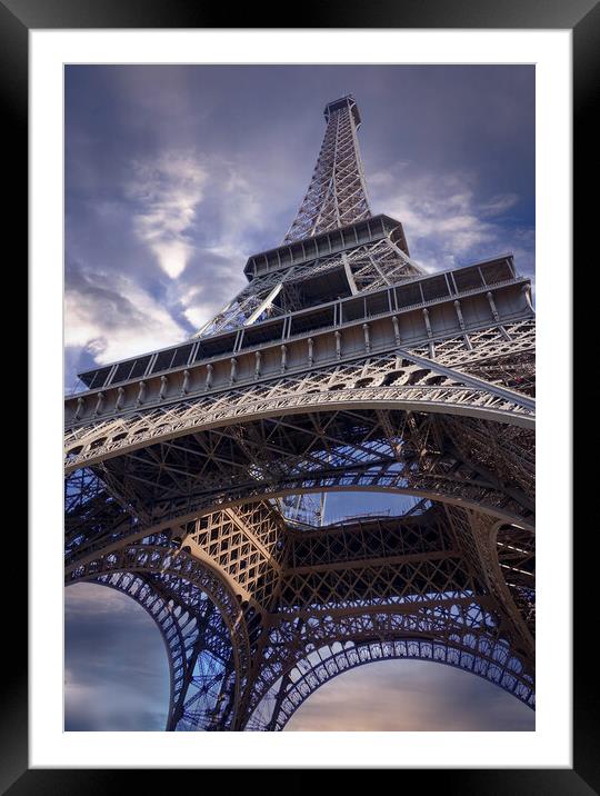 The impressive Eiffel Tower in Paris Framed Mounted Print by Erik Lattwein