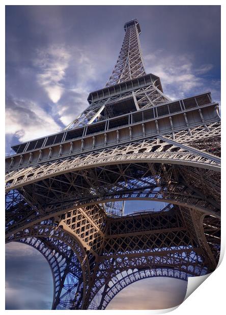 The impressive Eiffel Tower in Paris Print by Erik Lattwein