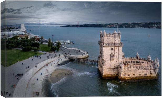 The Tower of Belem in Lisbon Canvas Print by Erik Lattwein