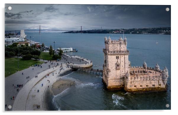 The Tower of Belem in Lisbon Acrylic by Erik Lattwein