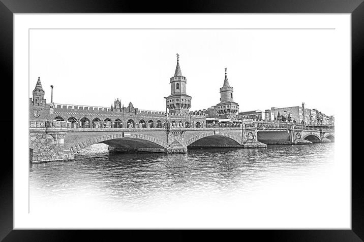 Most beautiful Bride over River Spree in Berlin - called Oberbau Framed Mounted Print by Erik Lattwein