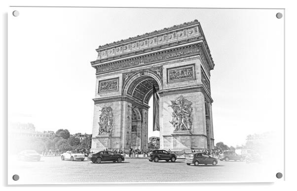 The famous Arc de Triomphe landmark in Paris Acrylic by Erik Lattwein