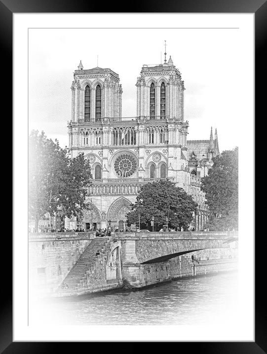 Beautiful Notre Dame Church in Paris Framed Mounted Print by Erik Lattwein