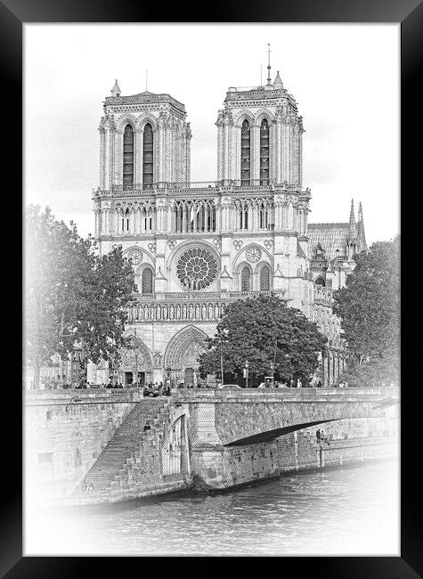 Beautiful Notre Dame Church in Paris Framed Print by Erik Lattwein