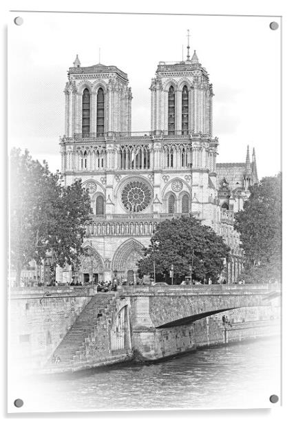Beautiful Notre Dame Church in Paris Acrylic by Erik Lattwein