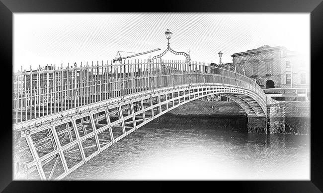 The Ha Penny Bridge or Half Penny Bridge in Dublin Framed Print by Erik Lattwein