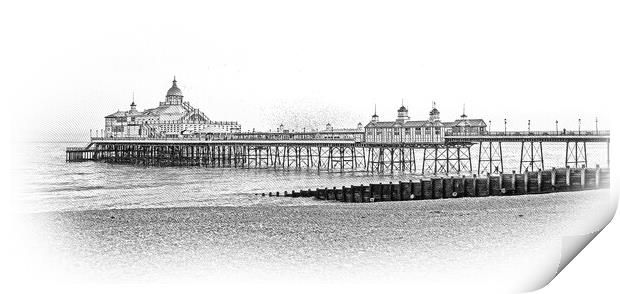 Eastbourne Pier at the South Coast of England Print by Erik Lattwein