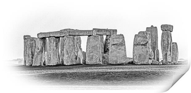 World famous rocks of Stonehenge in England Print by Erik Lattwein
