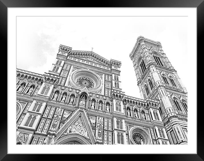 Florence Duomo. Basilica di Santa Maria del Fiore (Basilica of S Framed Mounted Print by Erik Lattwein