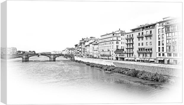 River Arno in the city of Florence Canvas Print by Erik Lattwein