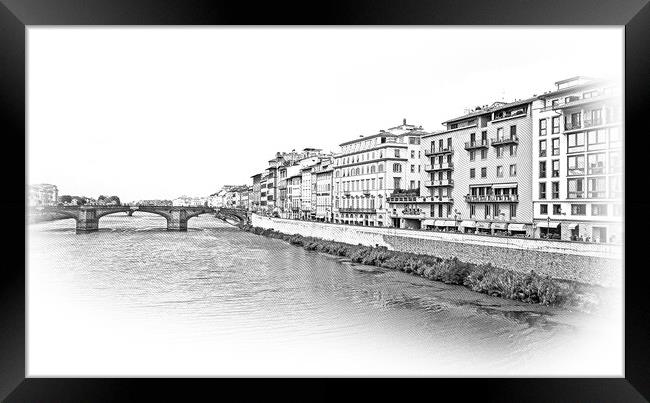 River Arno in the city of Florence Framed Print by Erik Lattwein