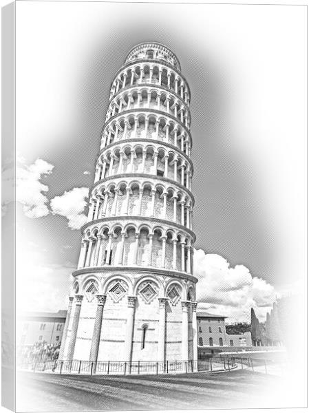 The famous tower of Pisa - important landmark in Tuscany Canvas Print by Erik Lattwein