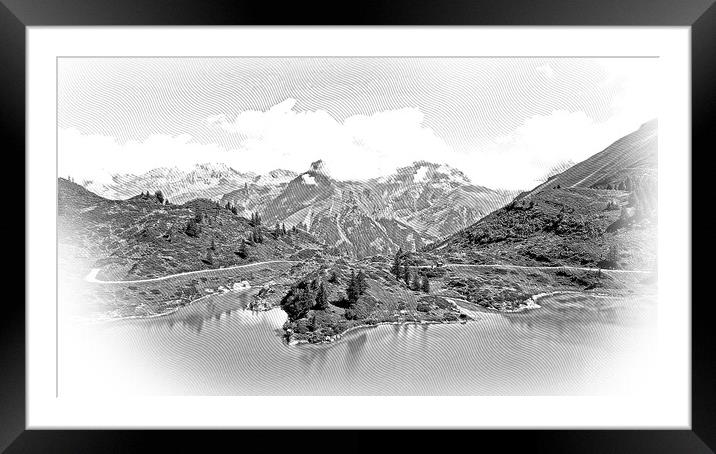 Mountain Lake Truebsee in Switzerland Framed Mounted Print by Erik Lattwein