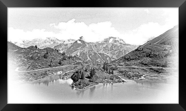 Mountain Lake Truebsee in Switzerland Framed Print by Erik Lattwein