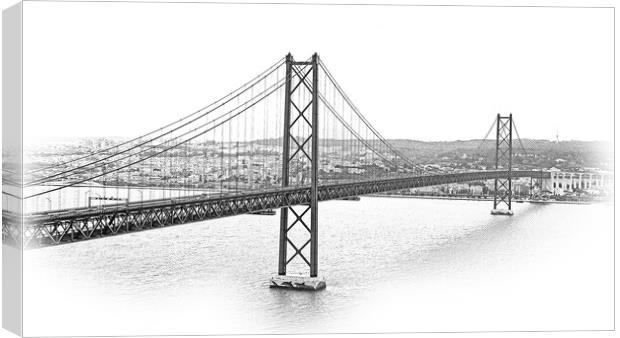 Most famous Bridge in Lisbon Bridge of 25th of April Canvas Print by Erik Lattwein