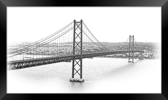 Most famous Bridge in Lisbon Bridge of 25th of April Framed Print by Erik Lattwein