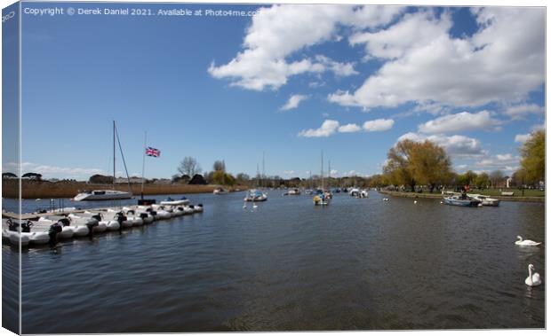 Boats on the River Stour #2 Canvas Print by Derek Daniel