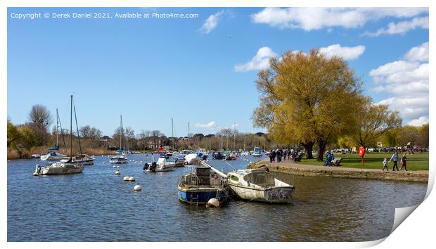 Boats on the River Stour (panoramic) #3 Print by Derek Daniel