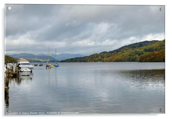 Lake Windermere Lakeside View Acrylic by Diana Mower