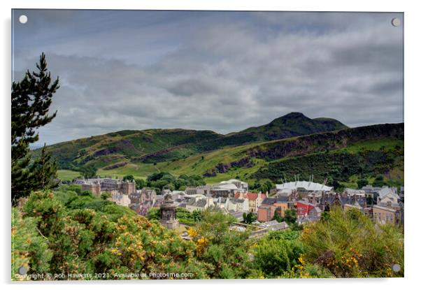 Edinburgh Holyrood Vista Acrylic by Rob Hawkins