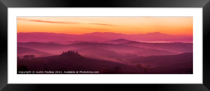 Tuscan Dawn Framed Mounted Print by Justin Foulkes