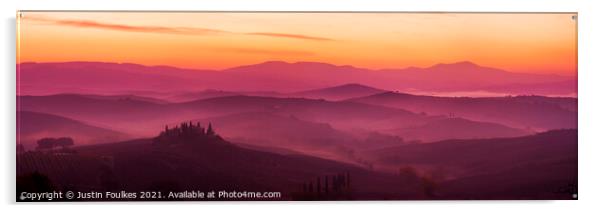 Tuscan Dawn Acrylic by Justin Foulkes