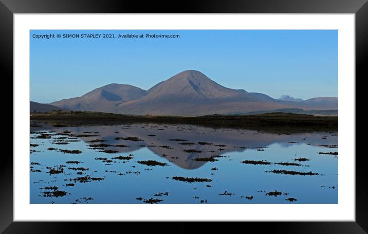 RED CUILLIN AT SUNRISE, ISLE OF SKYE Framed Mounted Print by SIMON STAPLEY