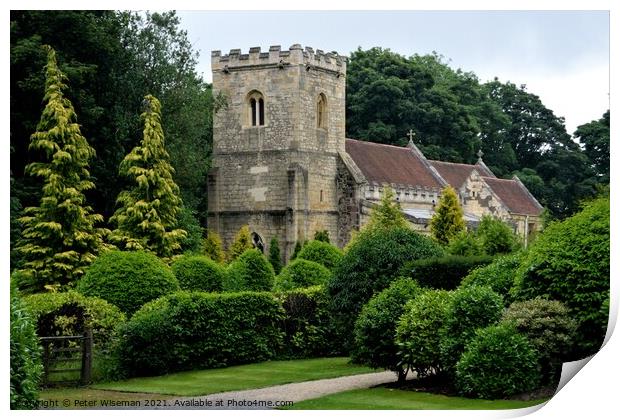 Church of St Michael and All Angels, Brodsworth, near Doncaster Print by Peter Wiseman