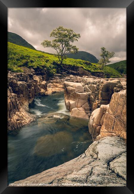 The cool clear waters of Glencoe Framed Print by Anthony McGeever
