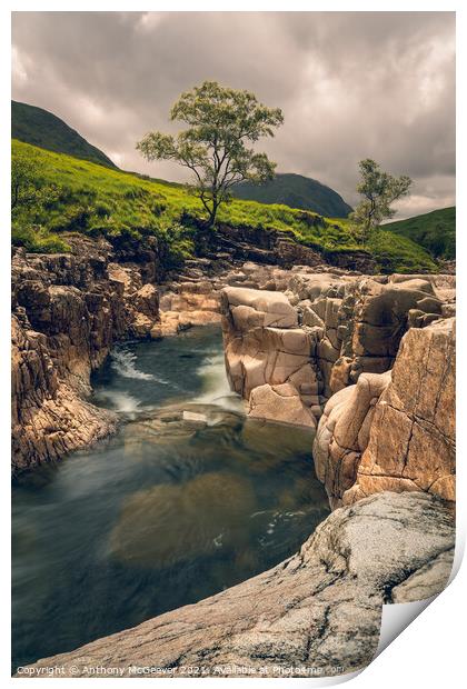 The cool clear waters of Glencoe Print by Anthony McGeever