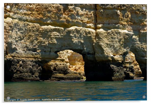 Arches of Marinha Beach and Cliffs Acrylic by Angelo DeVal