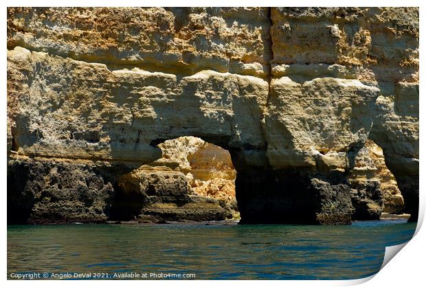 Arches of Marinha Beach and Cliffs Print by Angelo DeVal